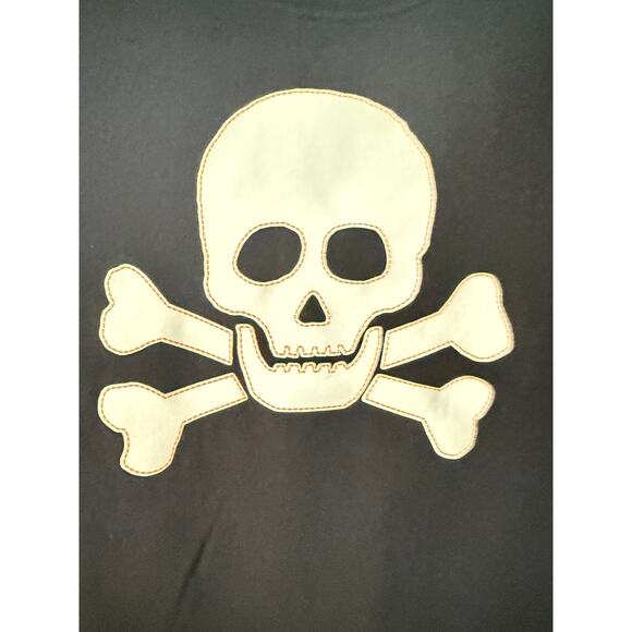 Gymboree Size 7 Boys Skull Shirt Black with White Sleeve Long Sleeve - Picture 2 of 4